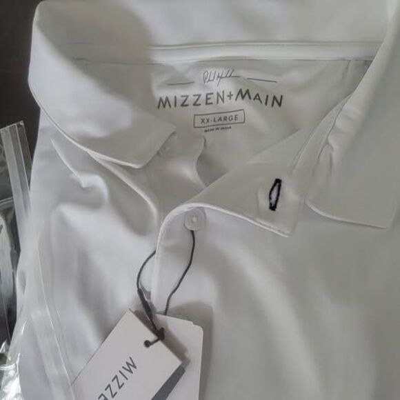 Mizzen + Main NWT XXL White Phil Mickelson Polo Mens Stretch Golf Performance. - Picture 3 of 7